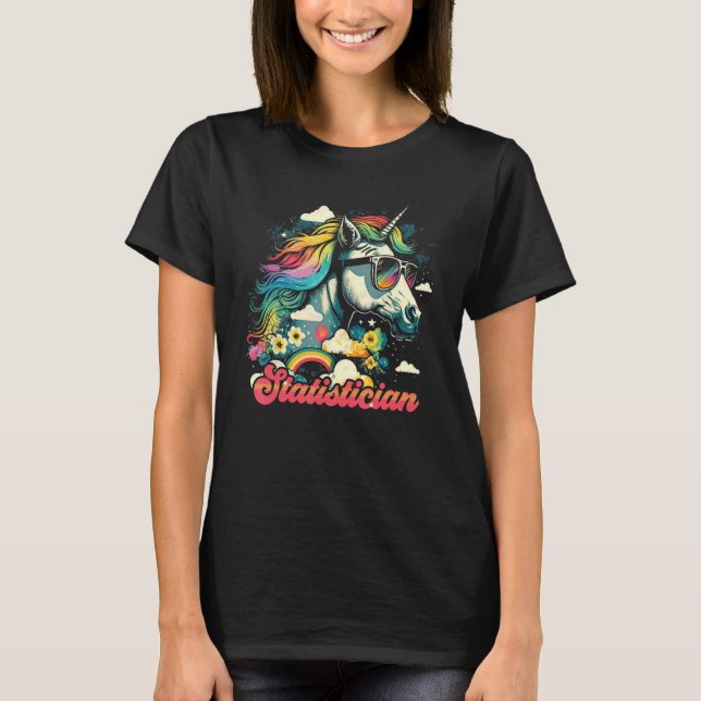 Camiseta Estatística do Rainbow Unicorn (Frente)