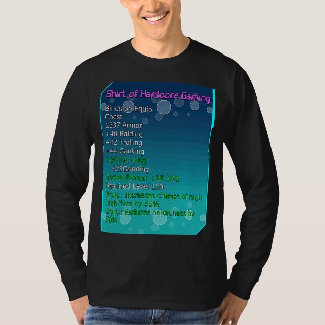 Camiseta Estatísticas de jogos Epic Hardcore (Frente)