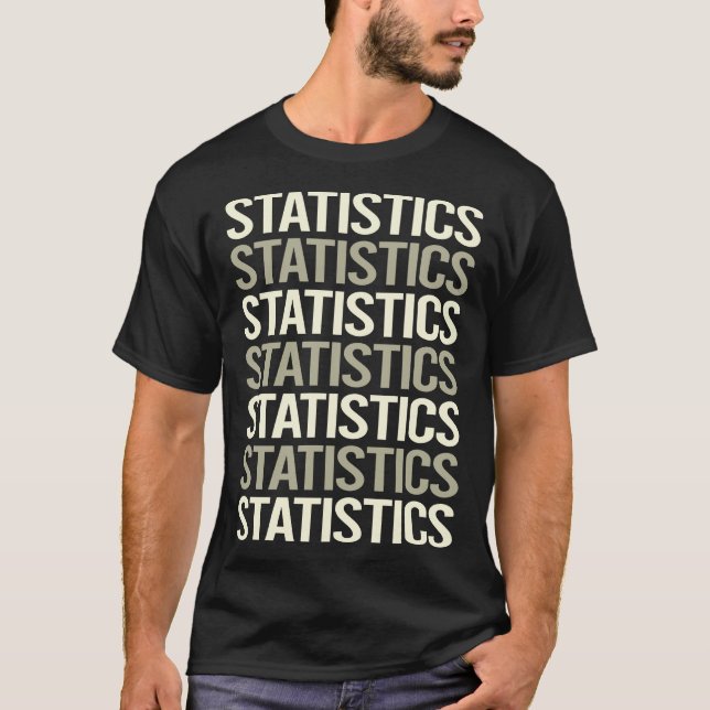 Camiseta Estatísticas de Texto Branco (Frente)