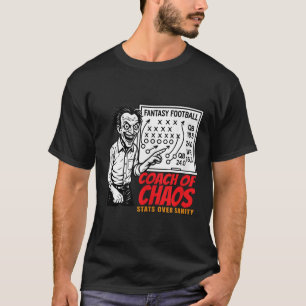 Camiseta Estatísticas do Treinador do Caos Sobre a Sanidade