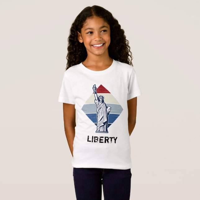 Camiseta Estátua Americana Patriótica da Liberdade se Afast (Frente Completa)