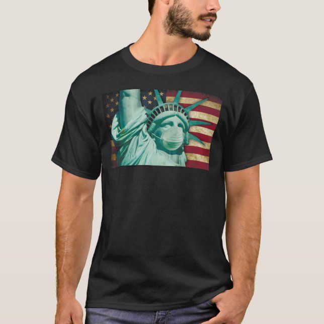 Camiseta Estátua da Bandeira da Liberdade Americana (Frente)