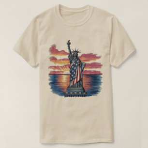 Camiseta Estátua da Bandeira da Liberdade Americana