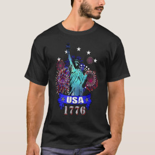 Camiseta Estátua Da Liberdade 1776 EUA Nova Iorque