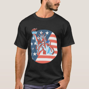 Camiseta Estátua da Liberdade 4 de Julho Dia da Independênc