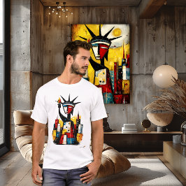 Camiseta Estátua da Liberdade Abstrata | Expressionismo Mod