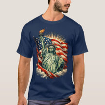 Estátua da Liberdade & Arte Patriótica da Bandeira