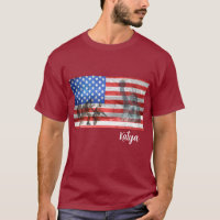 Estátua da Liberdade, Bandeira Americana e Soldado