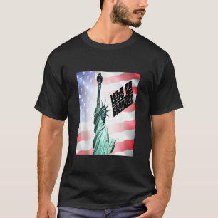 Camiseta Estátua Da Liberdade Com Bandeira Americana