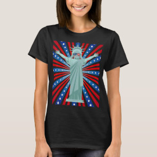 Camiseta Estátua da Liberdade Cuta Sra. Patriótica Independ