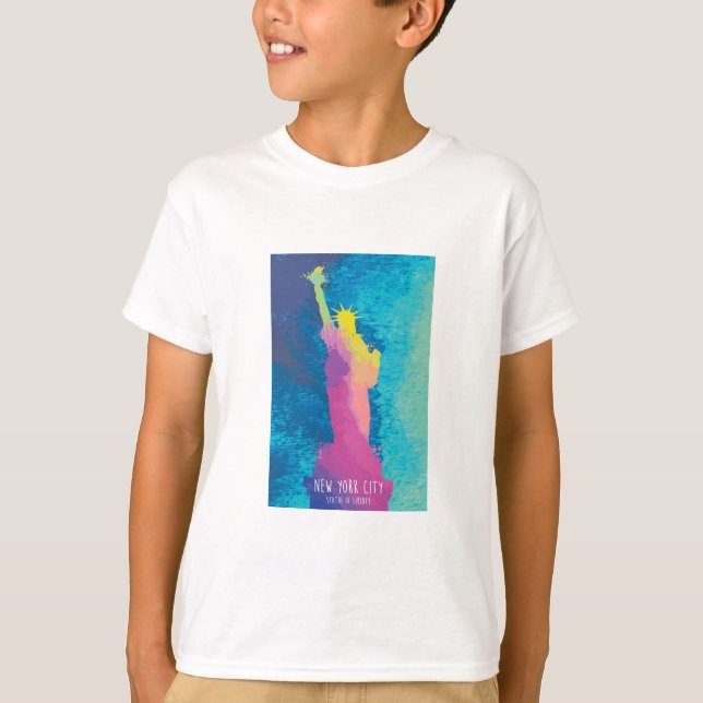 Camiseta Estátua da liberdade da aguarela (Frente)