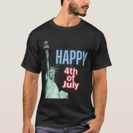 Camiseta Estátua da Liberdade de Neon 4 de Julho