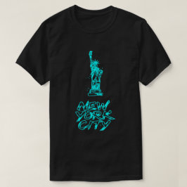 Camiseta Estátua da Liberdade de Nova York com Pincel Neon 