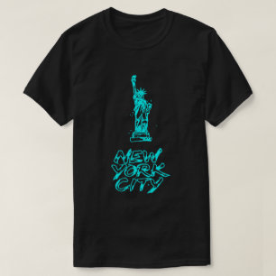 Camiseta Estátua da Liberdade de Nova York com Pincel Neon 