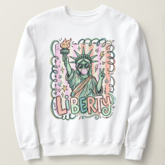 Camiseta Estátua da Liberdade Divertida Chiclete Patriótico