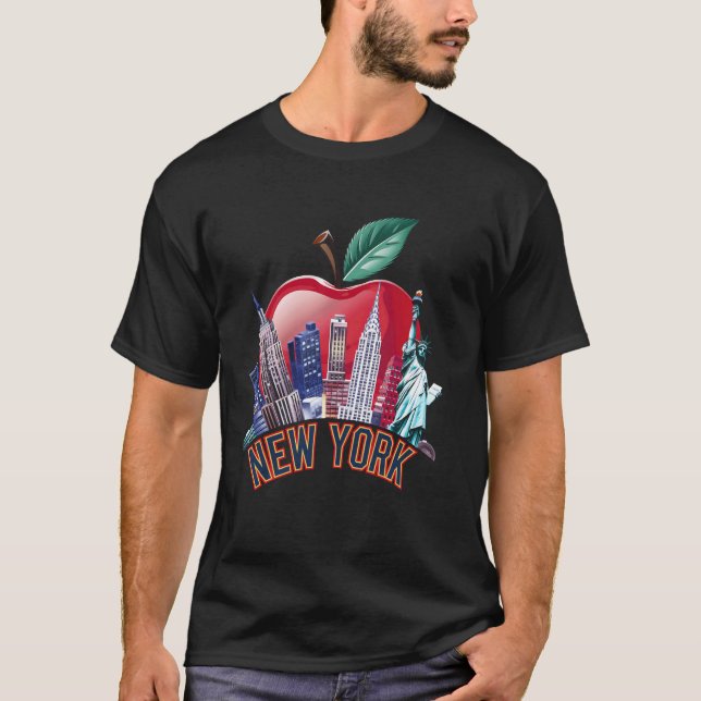 Camiseta Estátua da Liberdade do Empire State Skyline da Ci (Frente)