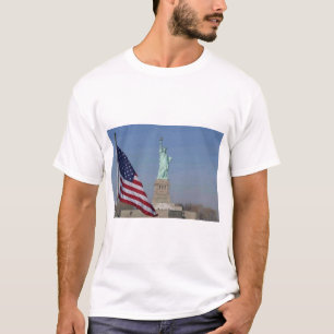 Camiseta Estátua da Liberdade e Bandeira Americana Patrióti