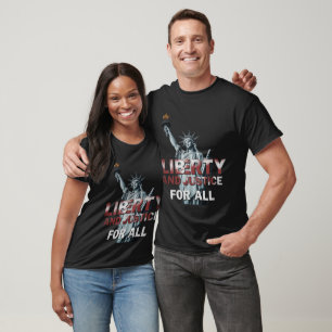 Camiseta Estátua da Liberdade e da Justiça para Todos
