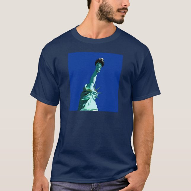 Camiseta Estátua da Liberdade e do Céu Azul (Frente)