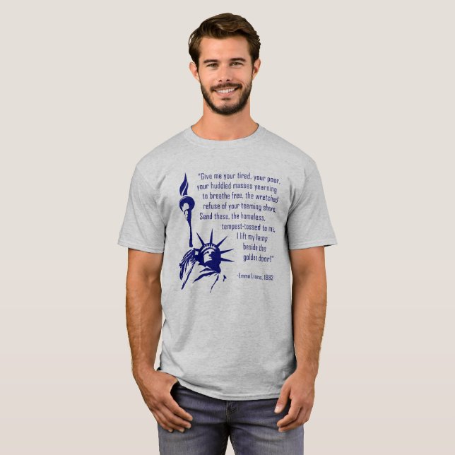Camiseta Estátua da Liberdade Inscrição (Frente Completa)