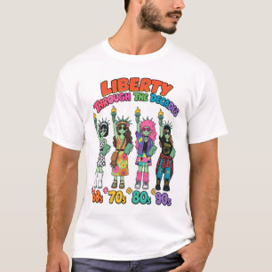Camiseta Estátua da Liberdade Moda Retro Através de 4 Décad