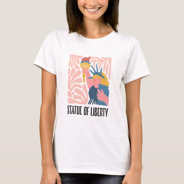 Camiseta Estátua da Liberdade, Nova Iorque, abstrato, viage (Frente)