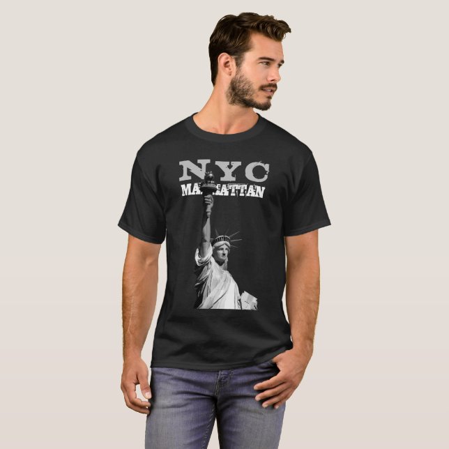 Camiseta Estátua da Liberdade Nova York Nyc Manhattan Men (Frente Completa)