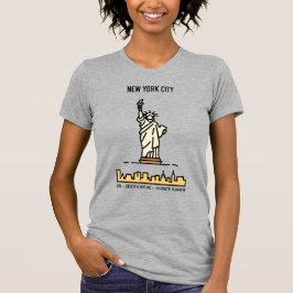 Camiseta Estátua da Liberdade Nova York Silhueta Arte de Li