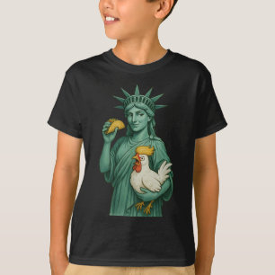 Camiseta Estátua da Liberdade Patriótico Engraçado Vamos Lá