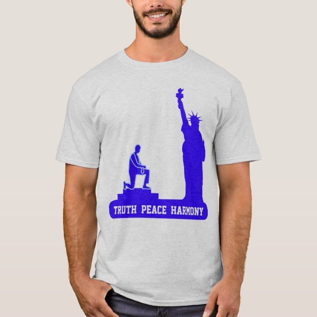Camiseta Estátua da Liberdade, paz e harmonia da verdade (Frente)