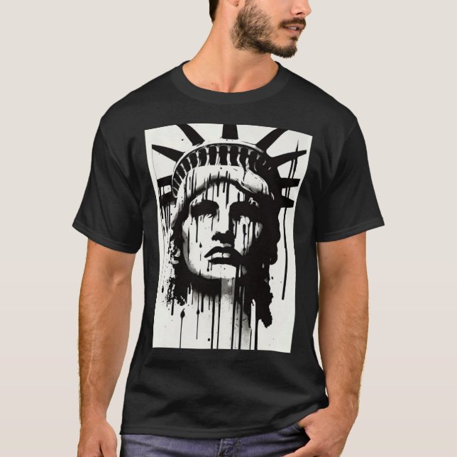 Camiseta Estátua Da Liberdade - Renderização Artística Lady (Frente)