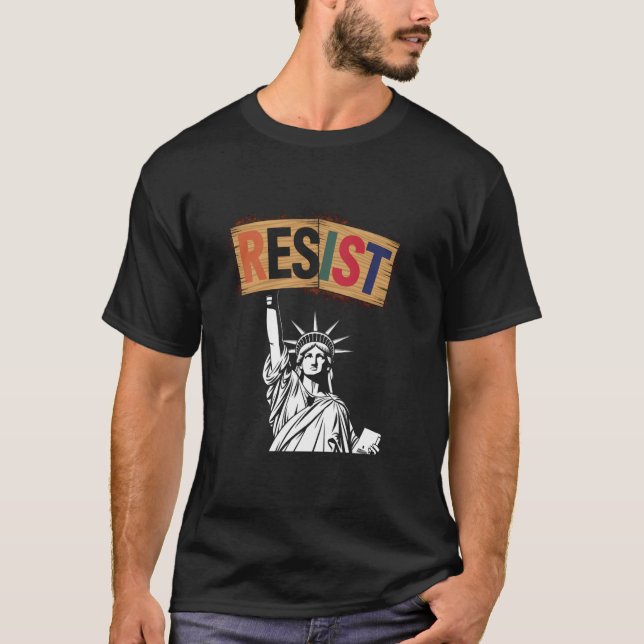 Camiseta Estátua da Liberdade Resistência Retro (Frente)
