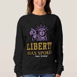 Camiseta Estátua da Liberdade Retro Liberdade Falou Apontan
