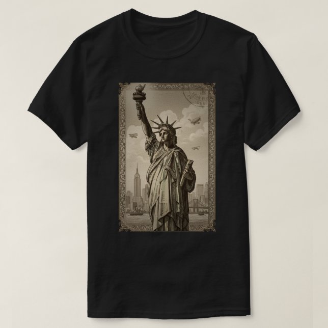 Camiseta Estátua da Liberdade Vintage (Frente do Design)