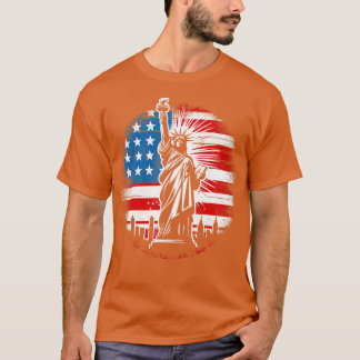 Camiseta Estatua da Liberdade Vintage Distressed