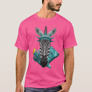 Camiseta Estátua Da Liberdade Zebra 4 De Julho