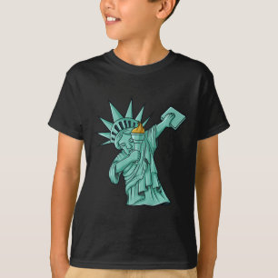 Camiseta Estátua Dabbing da Liberdade 4 De Julho Meninos