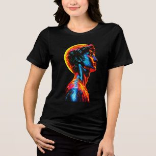 Camiseta Estátua de David em Neon