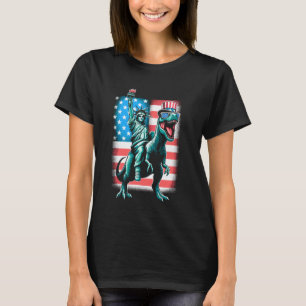 Camiseta Estátua Dino Da Liberdade 4 De Julho Meninos Ameri