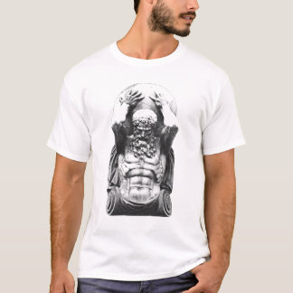 Camiseta estátua do deus grego Atlas de presente