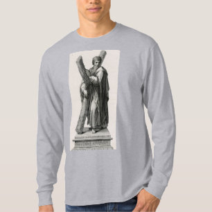 Camiseta Estátua do Santo Andrew Apostle com cruz