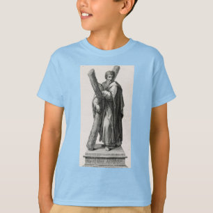 Camiseta Estátua do Santo Andrew Apostle com cruz