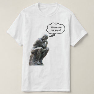 Camiseta Estatua engraçada do Pensador de Rodin - Onde Estã