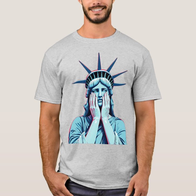 Camiseta Estátua Envergonhada da Liberdade (Frente)