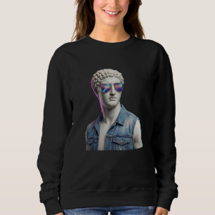 Camiseta Estátua Grega Descolada com Óculos de Sol & Colete