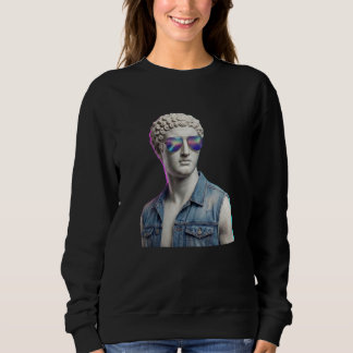 Camiseta Estátua Grega Descolada com Óculos de Sol & Colete
