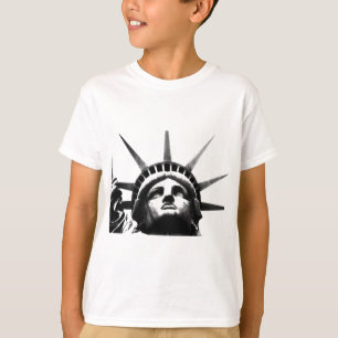 Camiseta Estátua Negra e Branca da Liberdade