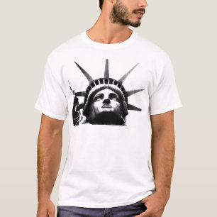 Camiseta Estátua Negra e Branca da Liberdade