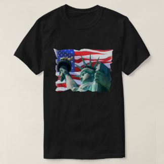 Camiseta Estátua Patriótica da Bandeira da Liberdade nos EU