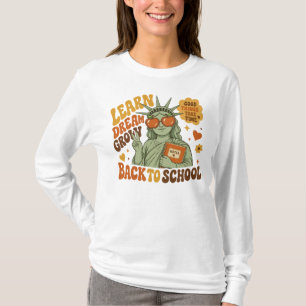Camiseta Estátua Retro da Liberdade De Volta às Vibrações E
